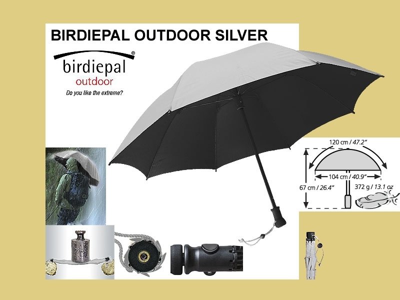 Deštník BIRDIEPAL outdoor silver UV Protection